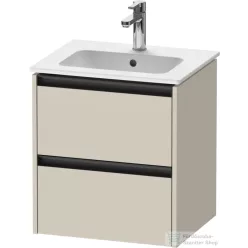   Duravit KETHO.2 51x42 cm-es 2 fiókos alsószekrény mosdó és csaptelep nélkül, szupermatt taupe K25261083830000