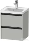 Duravit KETHO.2 48,4x37,5 cm-es, 2 fiókos függesztett szekrény, 074250XXX mosdóhoz, matt betonszürke K25280007070000
