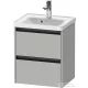 Duravit KETHO.2 48,4x37,5 cm-es, 2 fiókos függesztett szekrény, 074250XXX mosdóhoz, matt betonszürke K25280007070000
