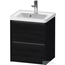  Duravit KETHO.2 48,4x37,5 cm-es, 2 fiókos függesztett szekrény, 074250XXX mosdóhoz, matt fekete tölgy K25280016160000