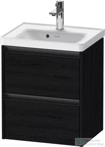 Duravit KETHO.2 48,4x37,5 cm-es, 2 fiókos függesztett szekrény, 074250XXX mosdóhoz, matt fekete tölgy K25280016160000