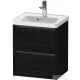 Duravit KETHO.2 48,4x37,5 cm-es, 2 fiókos függesztett szekrény, 074250XXX mosdóhoz, matt fekete tölgy K25280016160000