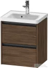 Duravit KETHO.2 48,4x37,5 cm-es, 2 fiókos függesztett szekrény, 074250XXX mosdóhoz, matt sötét dió K25280021210000