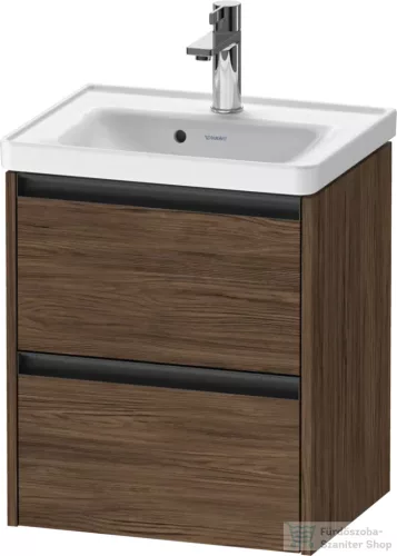 Duravit KETHO.2 48,4x37,5 cm-es, 2 fiókos függesztett szekrény, 074250XXX mosdóhoz, matt sötét dió K25280021210000