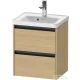 Duravit KETHO.2 48,4x37,5 cm-es, 2 fiókos függesztett szekrény, 074250XXX mosdóhoz, natúr tölgy K25280030300000