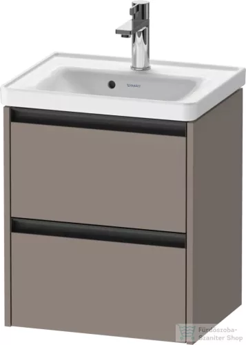 Duravit KETHO.2 48,4x37,5 cm-es, 2 fiókos függesztett szekrény, 074250XXX mosdóhoz, matt bazalt K25280043430000