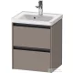Duravit KETHO.2 48,4x37,5 cm-es, 2 fiókos függesztett szekrény, 074250XXX mosdóhoz, matt bazalt K25280043430000