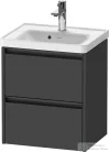 Duravit KETHO.2 48,4x37,5 cm-es, 2 fiókos függesztett szekrény, 074250XXX mosdóhoz, matt grafit K25280049490000