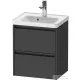 Duravit KETHO.2 48,4x37,5 cm-es, 2 fiókos függesztett szekrény, 074250XXX mosdóhoz, matt grafit K25280049490000