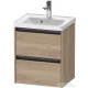 Duravit KETHO.2 48,4x37,5 cm-es, 2 fiókos függesztett szekrény, 074250XXX mosdóhoz, márványos tölgy K25280055550000