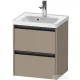 Duravit KETHO.2 48,4x37,5 cm-es, 2 fiókos függesztett szekrény, 074250XXX mosdóhoz, matt len K25280075750000