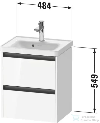 Duravit KETHO.2 48,4x37,5 cm-es, 2 fiókos függesztett szekrény, 074250XXX mosdóhoz, matt len K25280075750000