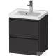 Duravit KETHO.2 48,4x37,5 cm-es, 2 fiókos függesztett szekrény, 074250XXX mosdóhoz, szupermatt grafit K25280080800000