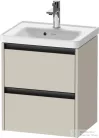 Duravit KETHO.2 48,4x37,5 cm-es, 2 fiókos függesztett szekrény, 074250XXX mosdóhoz, matt taupe K25280091910000