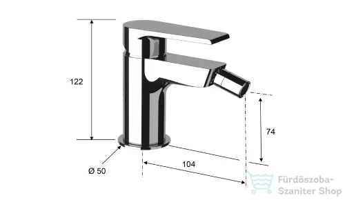 Sapho KAI bidet csaptelep leeresztő nélkül, króm KA03