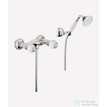   Webert KARENINA zuhany csaptelep, kristály fogantyúkkal, zuhanyszettel, króm KA760101.015