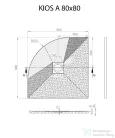 Radaway Kios A 80x80 íves műmárvány zuhanytálca, betonszürke KA8080-52