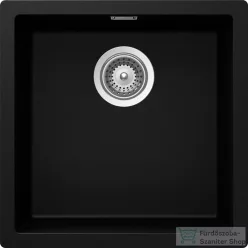   Schock Kaia N-100 CRISTADUR® Puro 456x456 mm gránit kompozit konyhai mosogatótálca, intenzív fekete KAIN100PURO