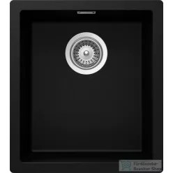   Schock Kaia N-100S CRISTADUR® Puro 406x456 mm gránit kompozit konyhai mosogatótálca, intenzív fekete KAIN100SPURO