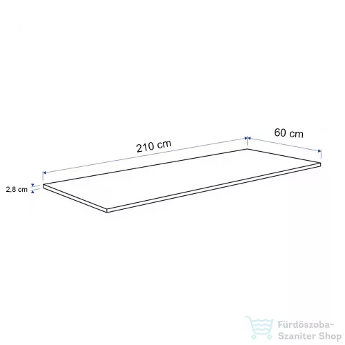 Leziter Konyhai munkalap 210 x 60 x 2,8 cm Yorki tölgy KB270APLEY