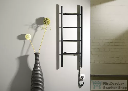 Sapho KARBO elektromos fürdőszobai radiátor 87W, 400x1120 mm, fekete KB904