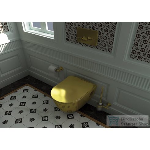 Sapho PAULA WC ülőke, Slim soft close, duroplast, arany KC0903