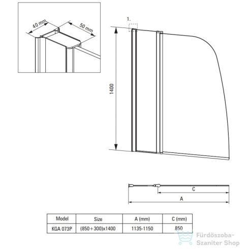 Deante ALPINIA kádparaván 115x140 cm, króm KGA_073P