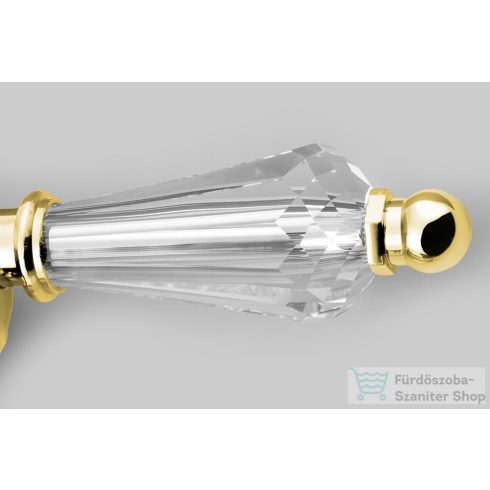 Sapho KIRKÉ mosdó csaptelep, automata leeresztővel, kristály karral, arany (KI02KZ)