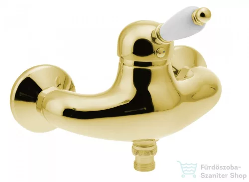 Sapho KIRKÉ zuhany csaptelep, zuhanyszett nélkül, fehér kerámia karral, arany KI11BZ