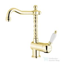   Sapho KIRKÉ Mosogató-csaptelep, fehér karral, arany KI14BZ