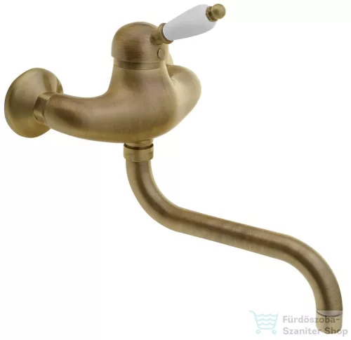 Sapho KIRKÉ fali csaptelep, fehér karral, bronz KI15BB