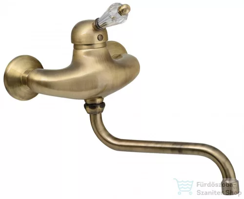 Sapho KIRKÉ fali csaptelep, kristály karral, bronz (KI15KB)