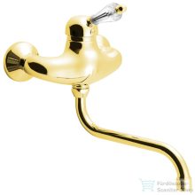   Sapho KIRKÉ fali csaptelep, kristály karral, arany (KI15KZ)