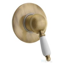   Sapho KIRKÉ falbaépíthető csaptelep, 1 irányú, fehér karral, bronz KI41BB