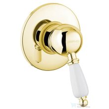   Sapho KIRKÉ falbaépíthető csaptelep, 1 irányú, fehér karral, arany KI41BZ