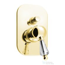   Sapho KIRKÉ falba süllyesztett csaptelep, 2-irányú váltóval, kristály karral, arany (KI42KZ)