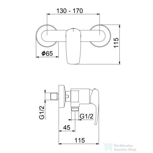 Webert KIMONO zuhany csaptelep, zuhanyszett nélkül, króm KI870102.015