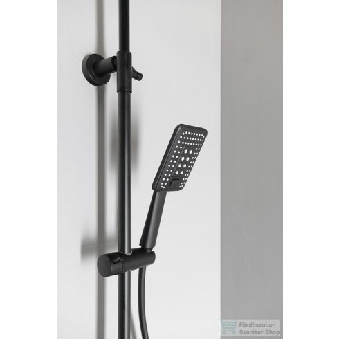 Sapho teleszkópos zuhanyoszlop, termosztátos csapteleppel, zuhanyszettel, fekete (KJ639)