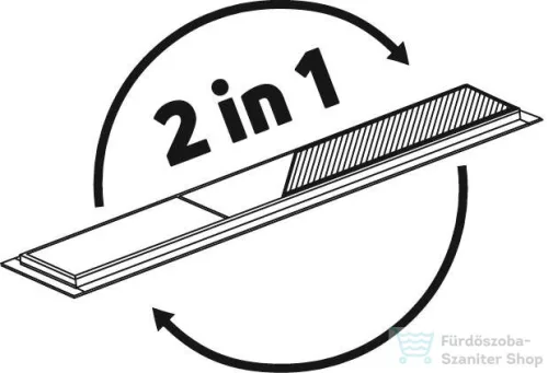 Deante megfordítható zuhanyfolyóka 60 cm-es, rozsdamentes acél, fekete KOS_N06D