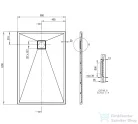 Deante CORREO 120x80 cm-es szögletes zuhanytálca, metal szürke KQR_S44B