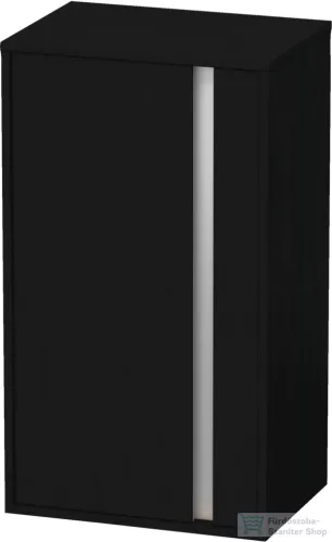 Duravit KETHO 88x50x36 cm-es, 1 ajtós félmagas szekrény, balos, matt fekete tölgy KT1266L1616