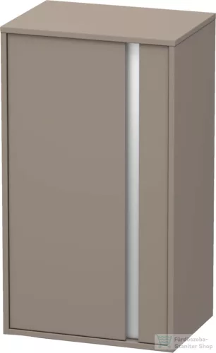 Duravit KETHO 88x50x36 cm-es, 1 ajtós félmagas szekrény, balos, matt bazalt KT1266L4343
