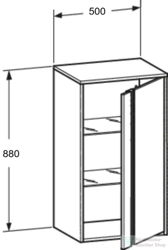 Duravit KETHO 88x50x36 cm-es, 1 ajtós felső szekrény, jobbos, matt sötét gesztenye KT1266R5353