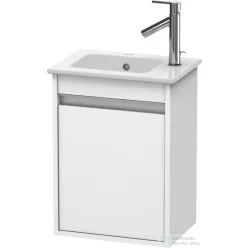   Duravit KETHO 40x28,5 cm-es, 1 ajtós alsószekrény mosdó és csaptelep nélkül, balos, fényes fehér KT6417L2222