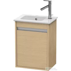   Duravit KETHO 40x28,5 cm-es, 1 ajtós alsószekrény mosdó és csaptelep nélkül, balos, natúr tölgy KT6417L3030