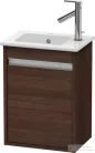 Duravit KETHO 40x28,5 cm-es, 1 ajtós alsószekrény mosdó és csaptelep nélkül, balos, matt sötét gesztenye KT6417L5353