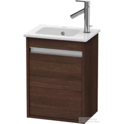   Duravit KETHO 40x28,5 cm-es, 1 ajtós alsószekrény mosdó és csaptelep nélkül, balos, matt sötét gesztenye KT6417L5353