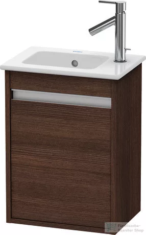 Duravit KETHO 40x28,5 cm-es, 1 ajtós alsószekrény mosdó és csaptelep nélkül, balos, matt sötét gesztenye KT6417L5353