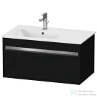 Duravit KETHO 80x47,5 cm-es, 1 fiókos alsószekrény mosdó nélkül, matt fekete tölgy KT641901616