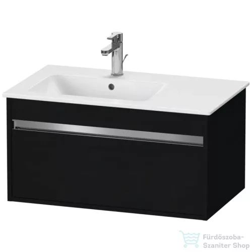 Duravit KETHO 80x47,5 cm-es, 1 fiókos alsószekrény mosdó nélkül, matt fekete tölgy KT641901616